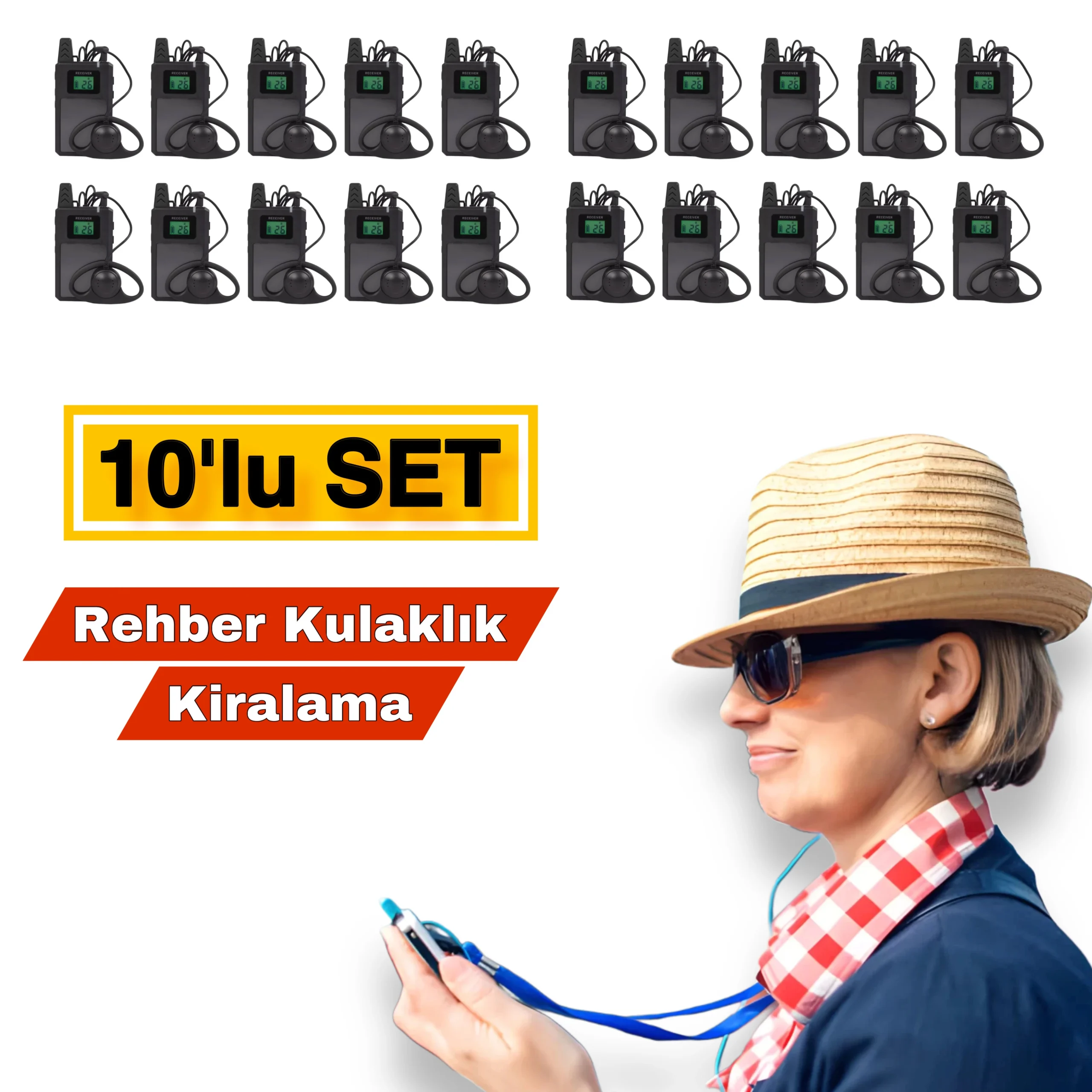Tur Rehber Kulaklık Kiralama 10'lu Set